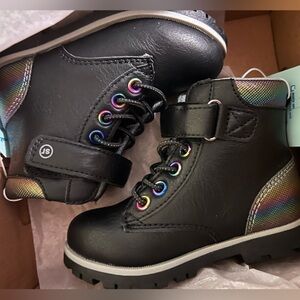 6m Stride Rite Black and Rainbow Jill Boots - NWT